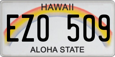 HI license plate EZO509