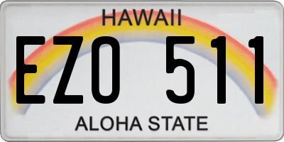 HI license plate EZO511