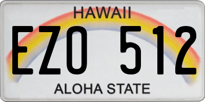 HI license plate EZO512
