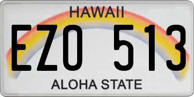 HI license plate EZO513