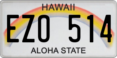 HI license plate EZO514
