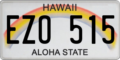 HI license plate EZO515