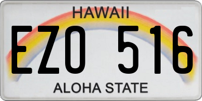 HI license plate EZO516