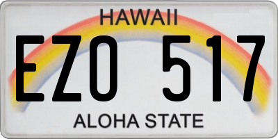 HI license plate EZO517