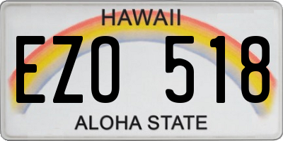 HI license plate EZO518