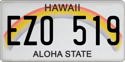 HI license plate EZO519