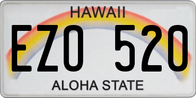 HI license plate EZO520