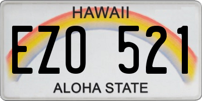 HI license plate EZO521