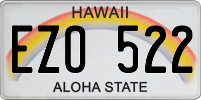 HI license plate EZO522