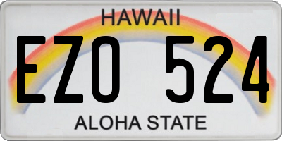 HI license plate EZO524