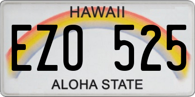 HI license plate EZO525