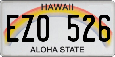 HI license plate EZO526