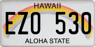 HI license plate EZO530
