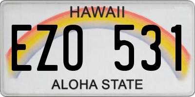 HI license plate EZO531