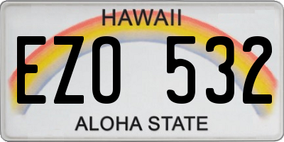 HI license plate EZO532