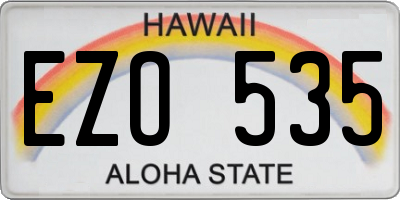 HI license plate EZO535