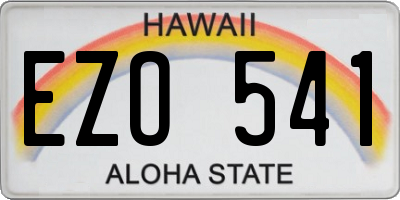HI license plate EZO541