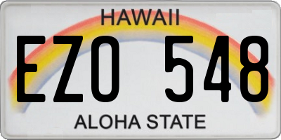 HI license plate EZO548