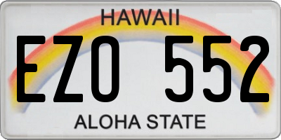 HI license plate EZO552