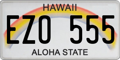 HI license plate EZO555