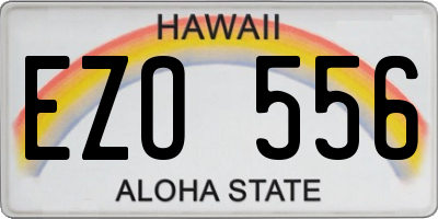 HI license plate EZO556
