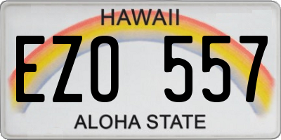 HI license plate EZO557