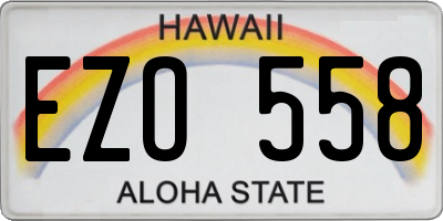 HI license plate EZO558
