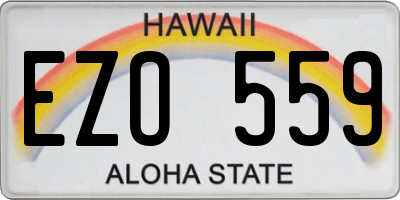 HI license plate EZO559