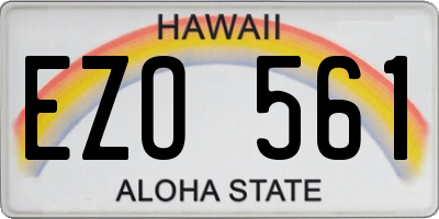 HI license plate EZO561