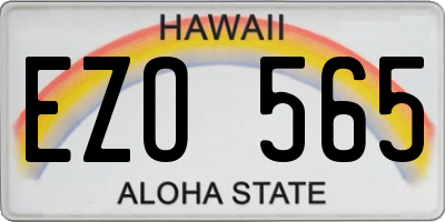HI license plate EZO565