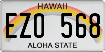 HI license plate EZO568
