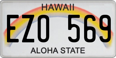 HI license plate EZO569