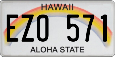 HI license plate EZO571