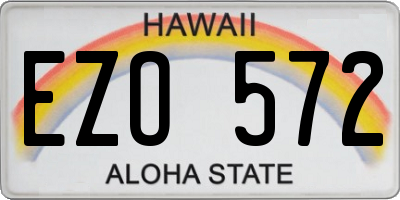 HI license plate EZO572
