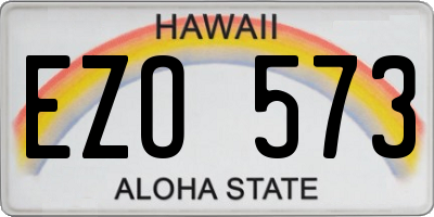 HI license plate EZO573