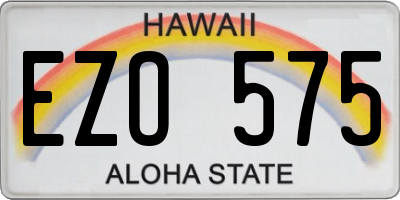 HI license plate EZO575