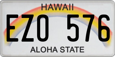 HI license plate EZO576
