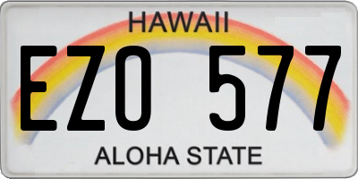 HI license plate EZO577