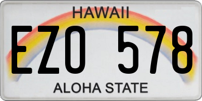 HI license plate EZO578