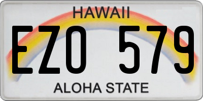 HI license plate EZO579