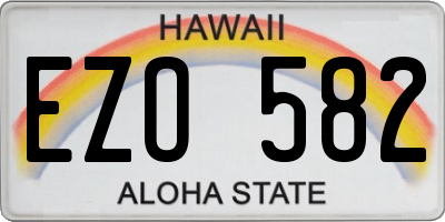 HI license plate EZO582