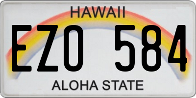 HI license plate EZO584