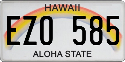 HI license plate EZO585