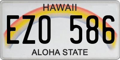 HI license plate EZO586