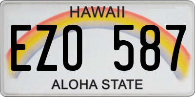 HI license plate EZO587