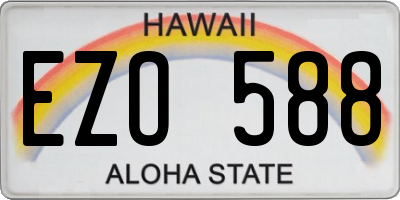 HI license plate EZO588