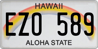 HI license plate EZO589