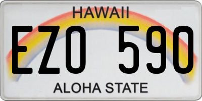 HI license plate EZO590