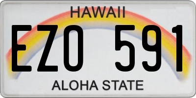 HI license plate EZO591