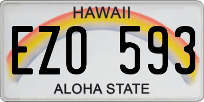 HI license plate EZO593